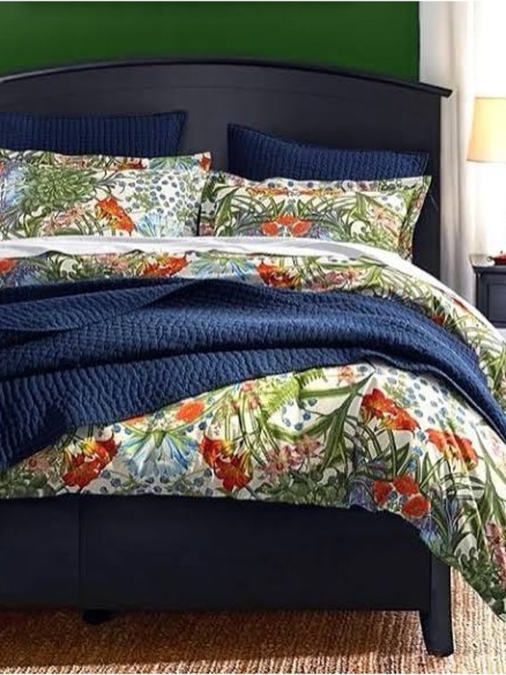 Pottery Barn Queen “Paradise Bird” Cotton Duvet Cover Set + Two Euro Shams